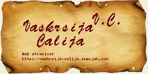 Vaskrsija Čalija vizit kartica